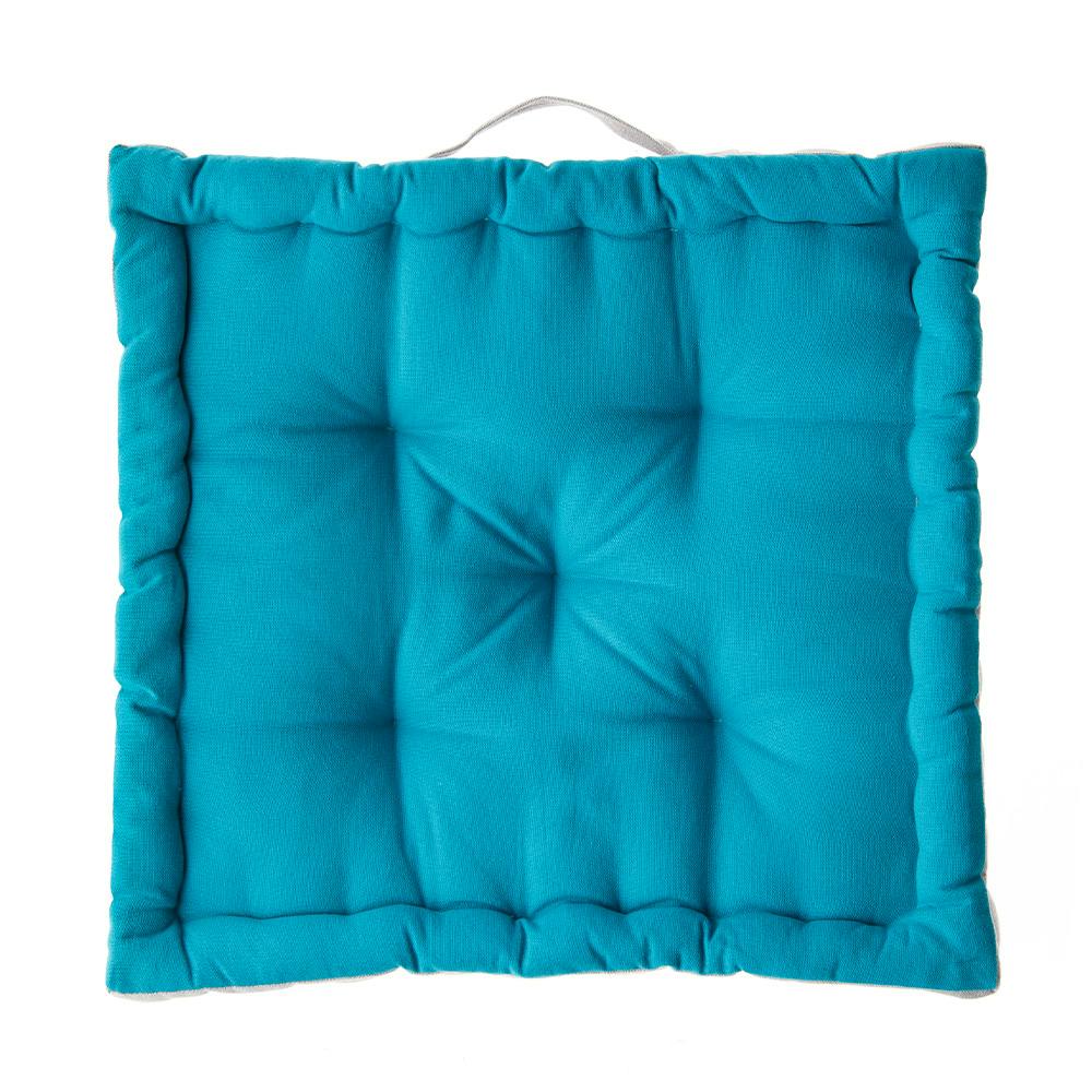 フロアクッション ライトブルー/グレー 40x40cm | クッション 通販