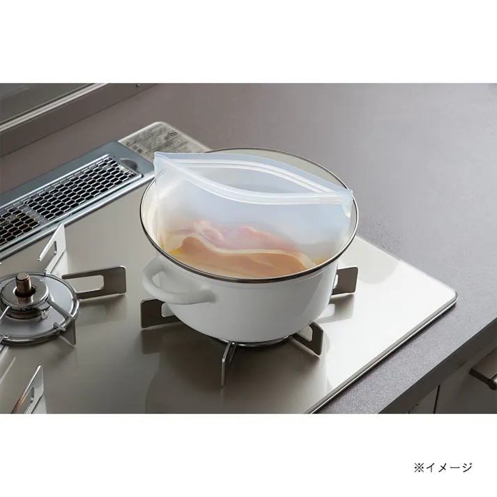 中身が見えるシリコンストックバッグ 500ml
