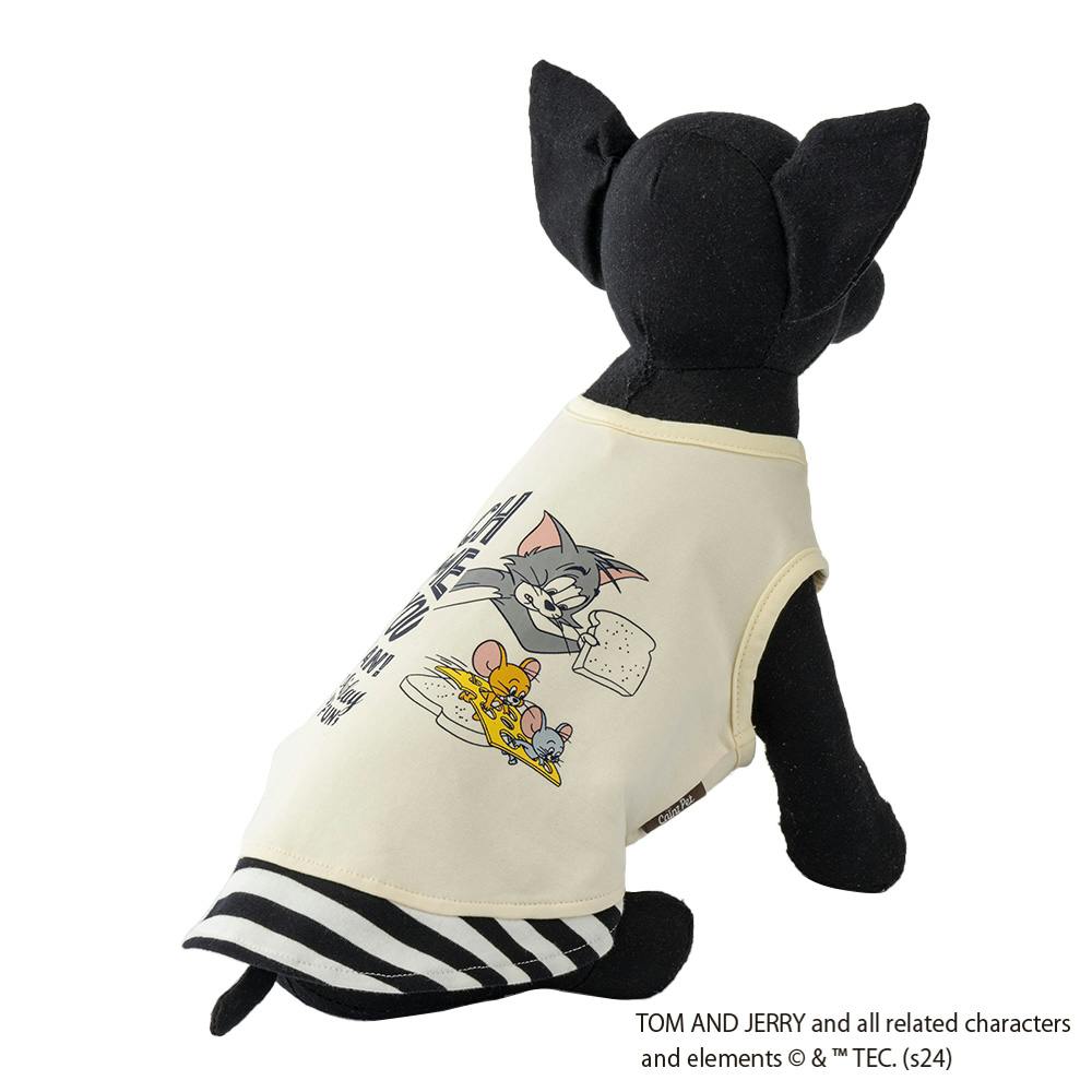 送料無料】重ね着風カットソー トムとジェリー アイボリー Lサイズ