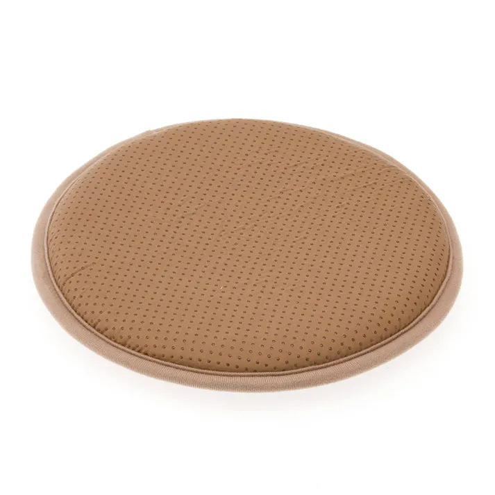 チェアクッション ブラウン 幅30cm 奥行30cm 高さ4cm 丸形 裏面すべり止め 座り心地改善 パイプチェア 椅子