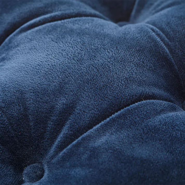 ふわふわチェアクッション ネイビー 幅30cm 奥行30cm 高さ7cm 丸形 裏面すべり止め 座り心地改善 パイプチェア 椅子