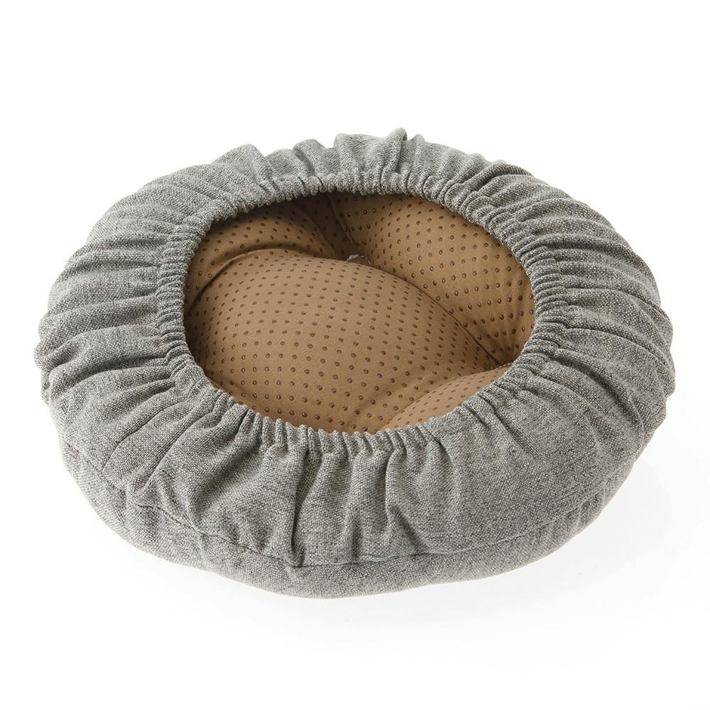 ふわふわチェアクッション グレー 幅30cm 奥行30cm 高さ7cm 丸形 裏面