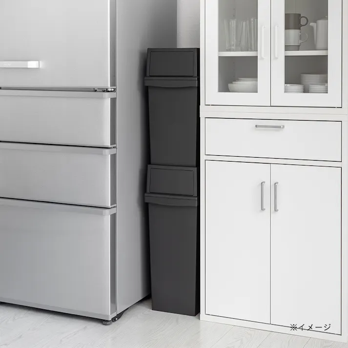 縦に重ねて使えるフロントオープンフタ 30L・20L兼用 ブラック