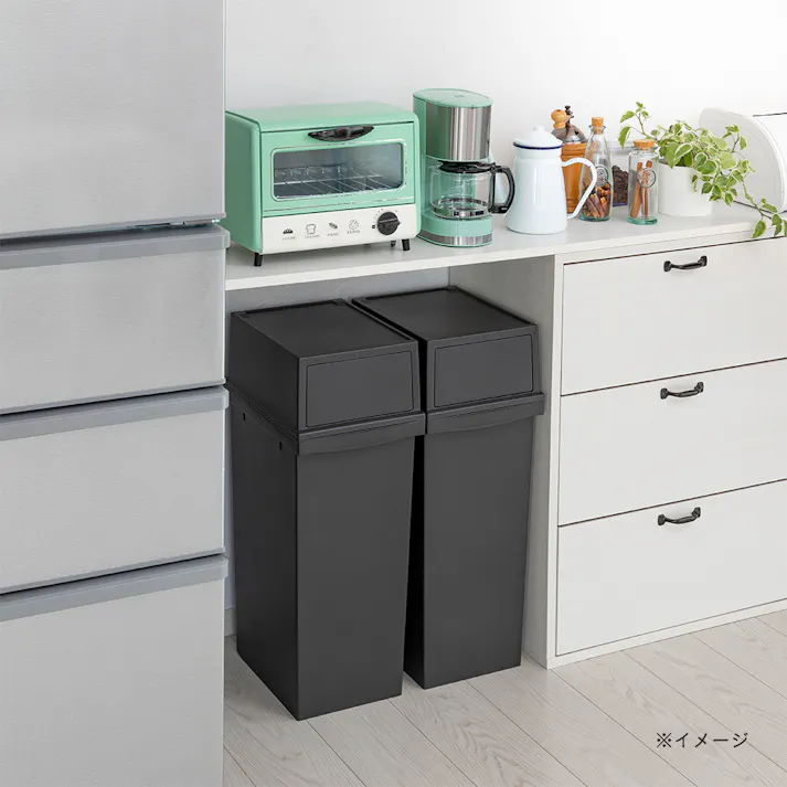 縦に重ねて使えるフロントオープンフタ 30L・20L兼用 ブラック