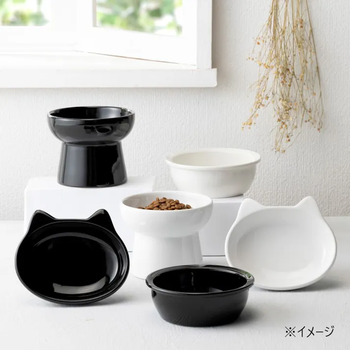 脚付きペット用食器 ホワイト