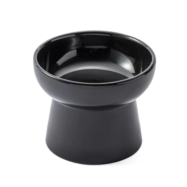 脚付きペット用食器 ブラック