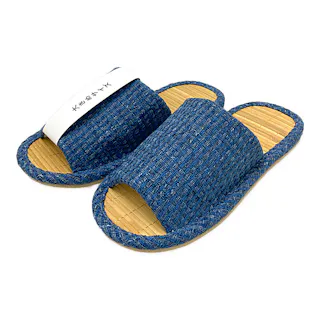 天然素材 竹スリッパ ブルー XL