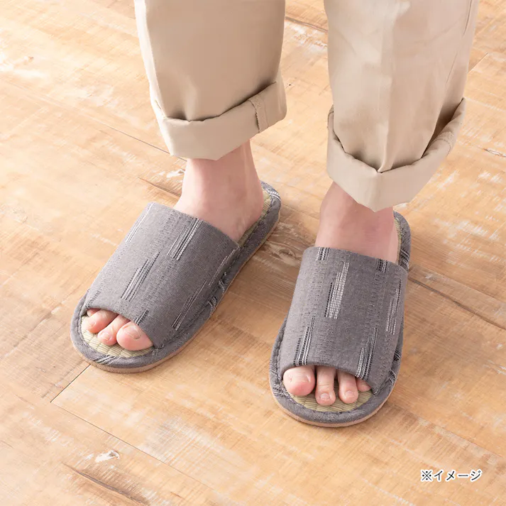 天然素材 い草スリッパ すかし グレー XL