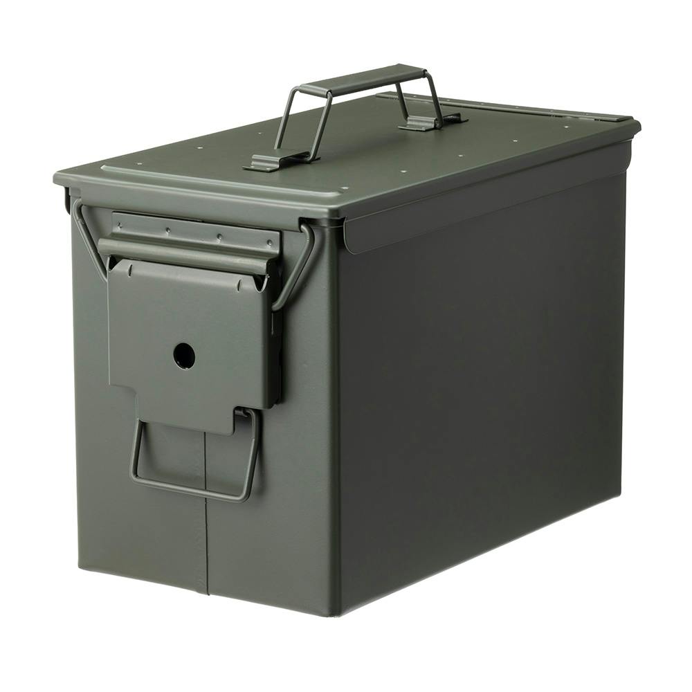 ミリタリー防水スチールケース（ビンテージ放出品） カインズ 防塵・防滴スチールケース 大 カーキ 幅32cm 奥行18.5cm 高さ
