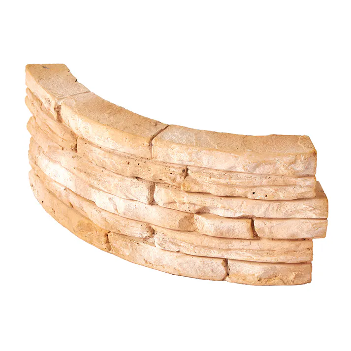 カインズ 花壇ブロック アール ライムストーン オレンジ