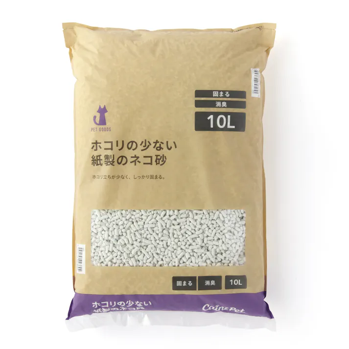 猫砂 Pet’sOne ホコリの少ない紙製のネコ砂 10L 消臭 飛び散り防止 固まる 燃やせる