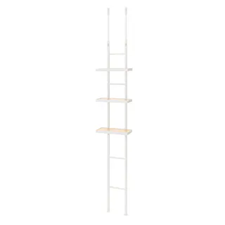 壁面&すきま用 突っ張り収納ラック ホワイト