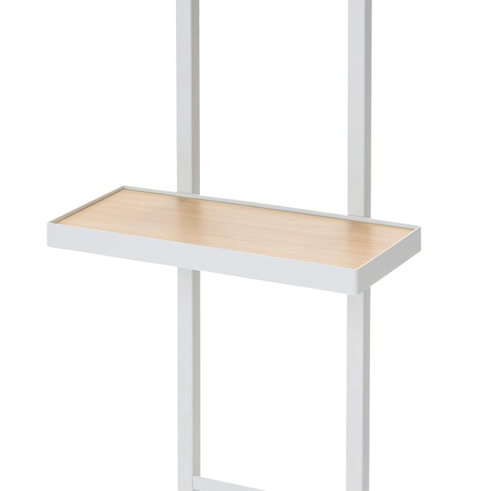 壁面＆すきま用 突っ張り収納ラック ホワイト | バスケット