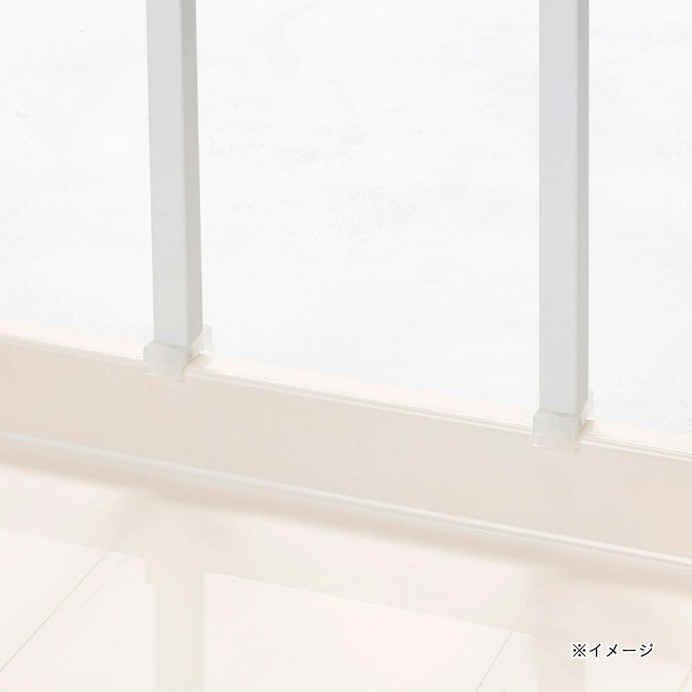 壁面＆すきま用 突っ張り収納ラック ホワイト | バスケット