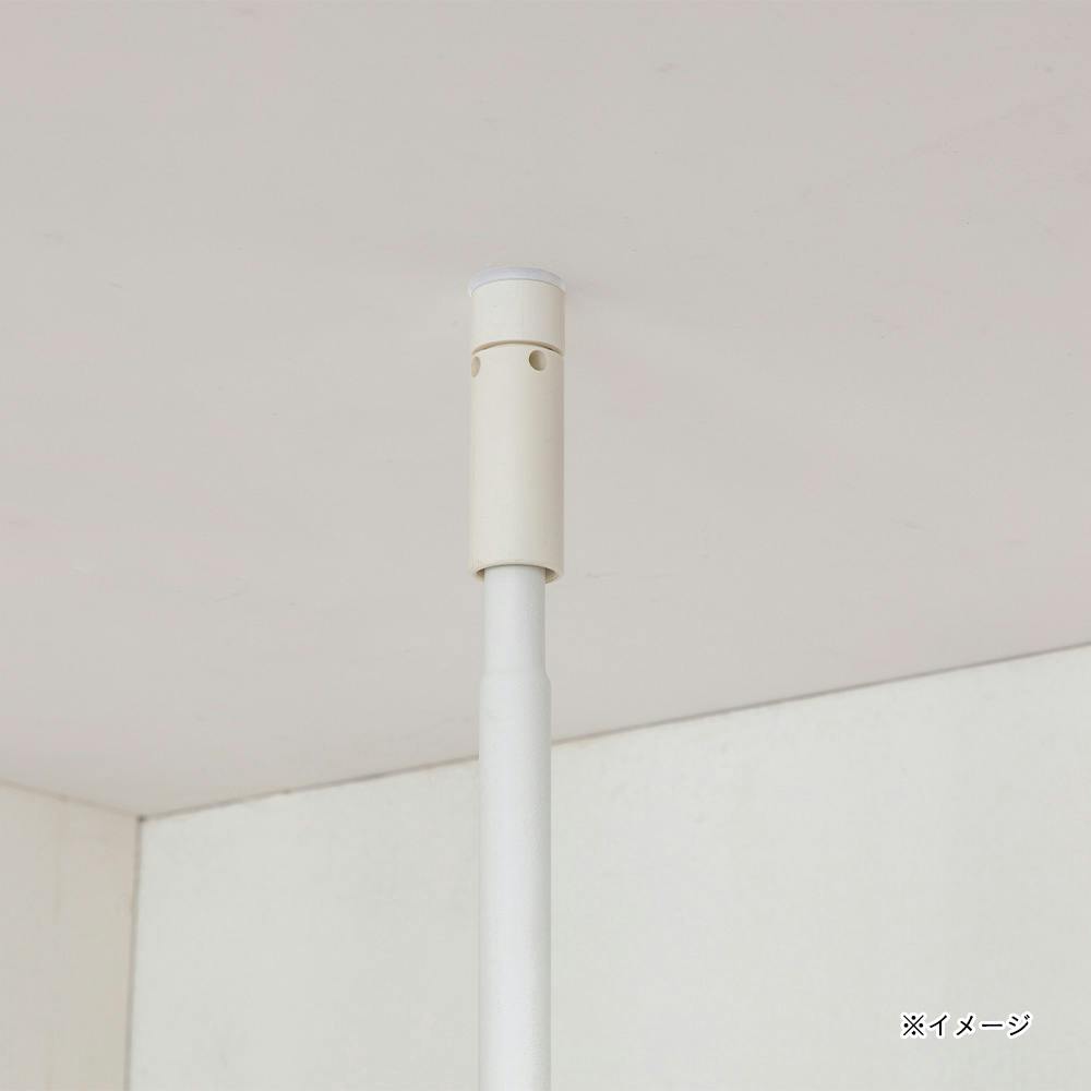 壁面＆すきま用 突っ張り収納ラック ホワイト | バスケット