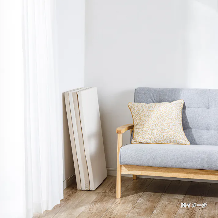 折りたたみクッションマット アイボリーベージュ 120×200cm