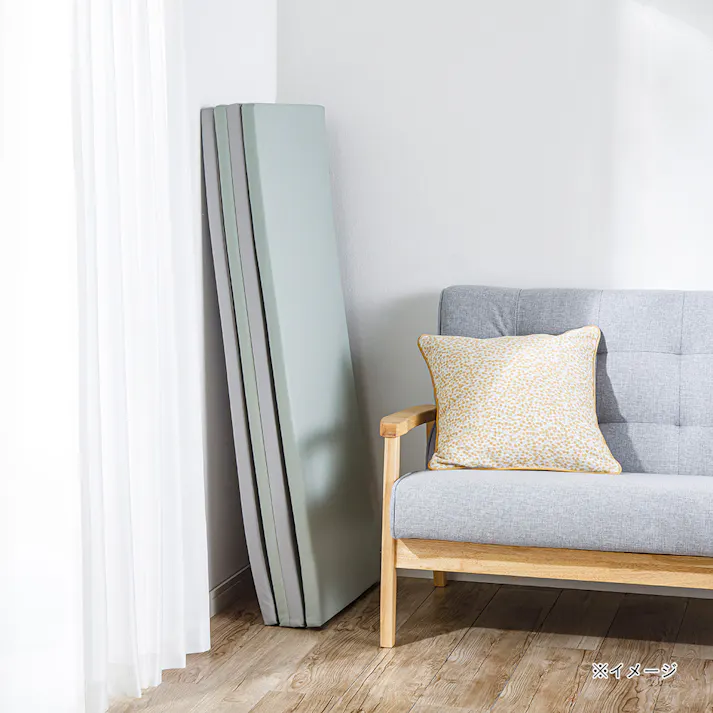 折りたたみクッションマット グリーングレー 75×180cm