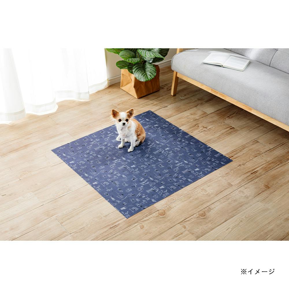 洗える吸着マット 9枚組 キャットネイビー 29 | ラグ・カーペット