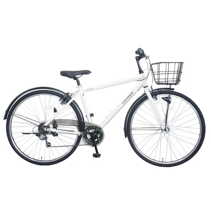 【自転車】25年モデル アルミクロスバイク クラージュ COURAGE 700C 外装6段 G6HD ホワイト