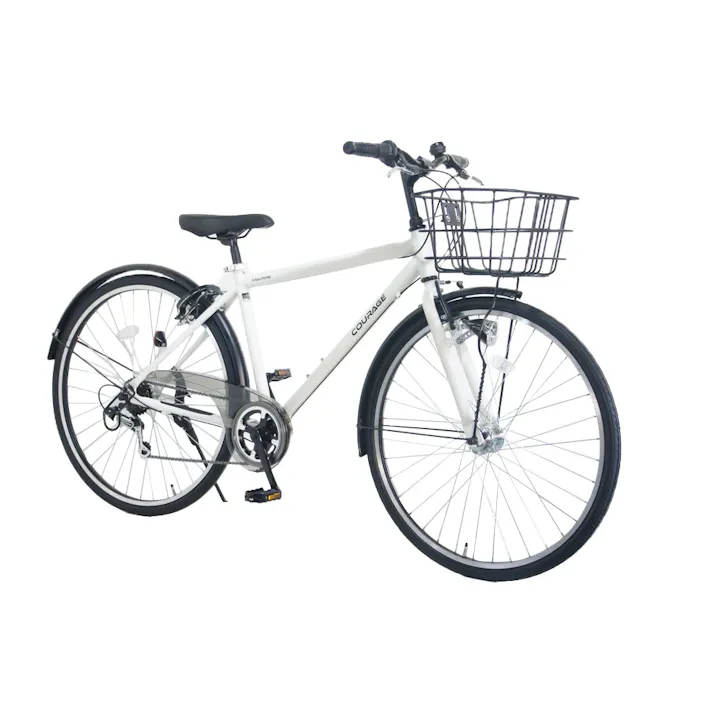 【自転車】25年モデル アルミクロスバイク クラージュ COURAGE 700C 外装6段 G6HD ホワイト