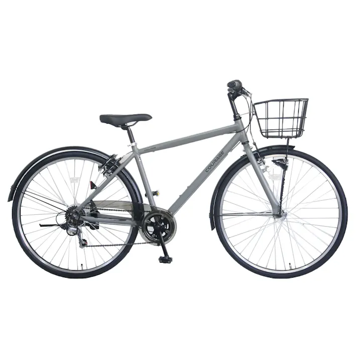 【自転車】25年モデル アルミクロスバイク クラージュ COURAGE 700C 外装6段 G6HD グレー
