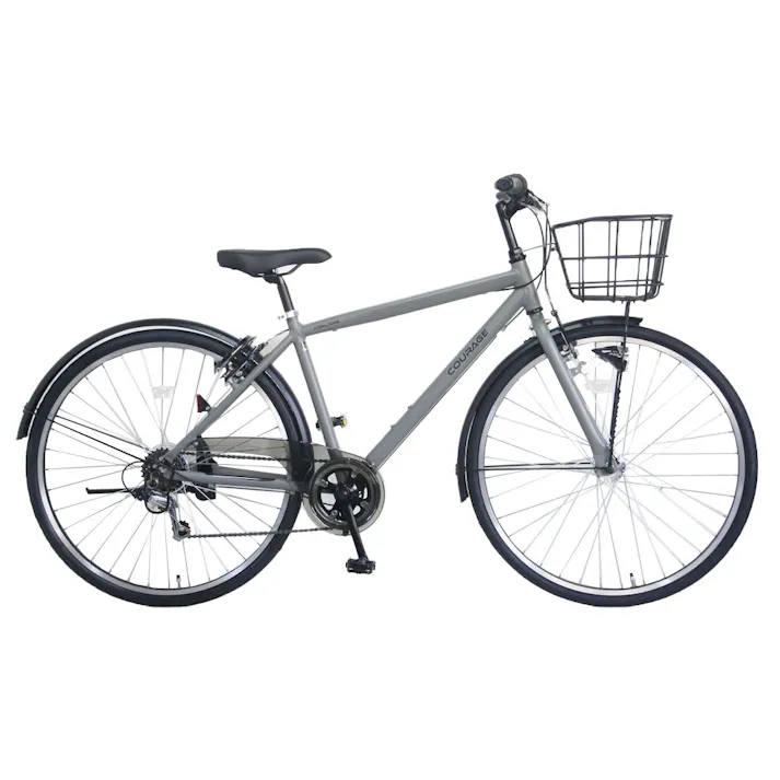 【自転車】25年モデル アルミクロスバイク クラージュ COURAGE 700C 外装6段 G6HD グレー