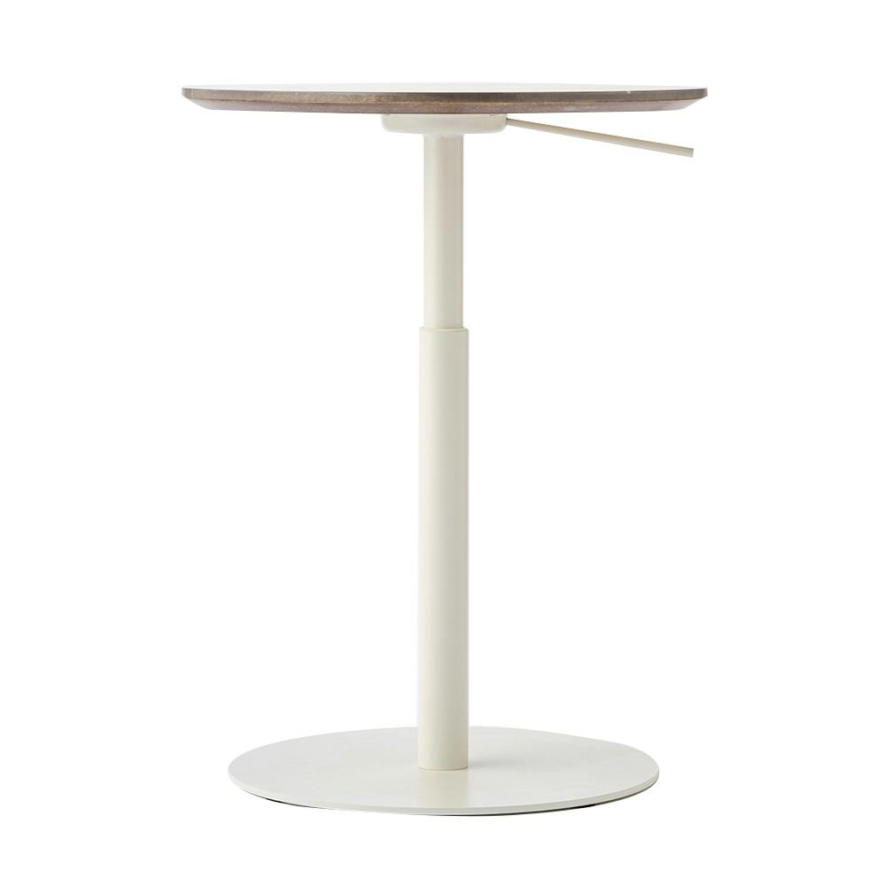 サイドテーブル　ホワイト　変形型 昇降サイドテーブル ホワイト 45×73cm | テーブル・机 通販