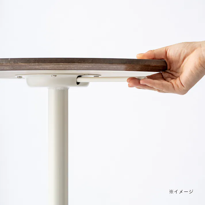 昇降サイドテーブル ホワイト 45×73cm