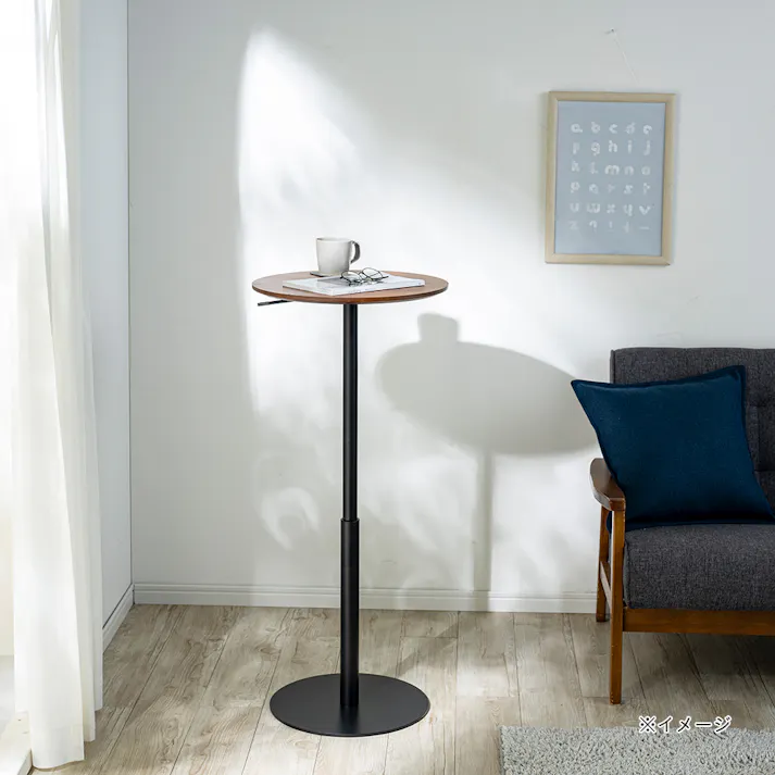 昇降サイドテーブル ブラック 80×110cm