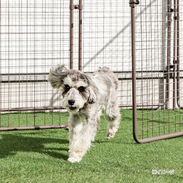 デザインフェンス クロスメッキ加工 ブラウン 90×90