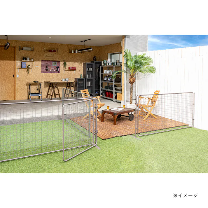 デザインフェンス クロスメッキ加工 ブラウン 90×90