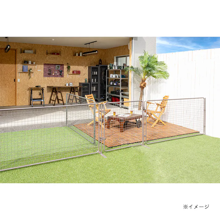 デザインフェンス クロスメッキ加工 ブラウン 90×90