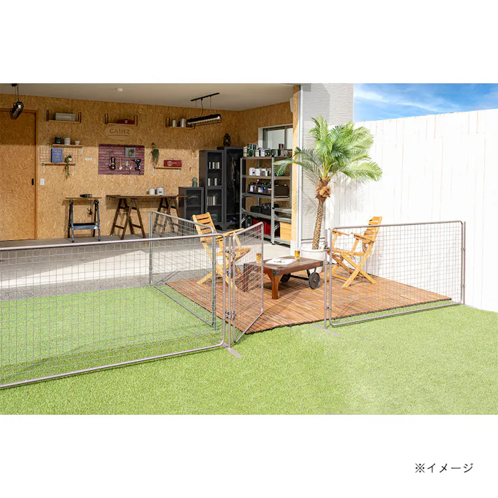 デザインフェンス クロスメッキ加工 ブラウン 90×90