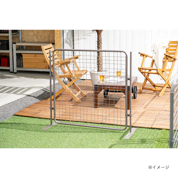 デザインフェンス クロスメッキ加工 ブラウン 90×90