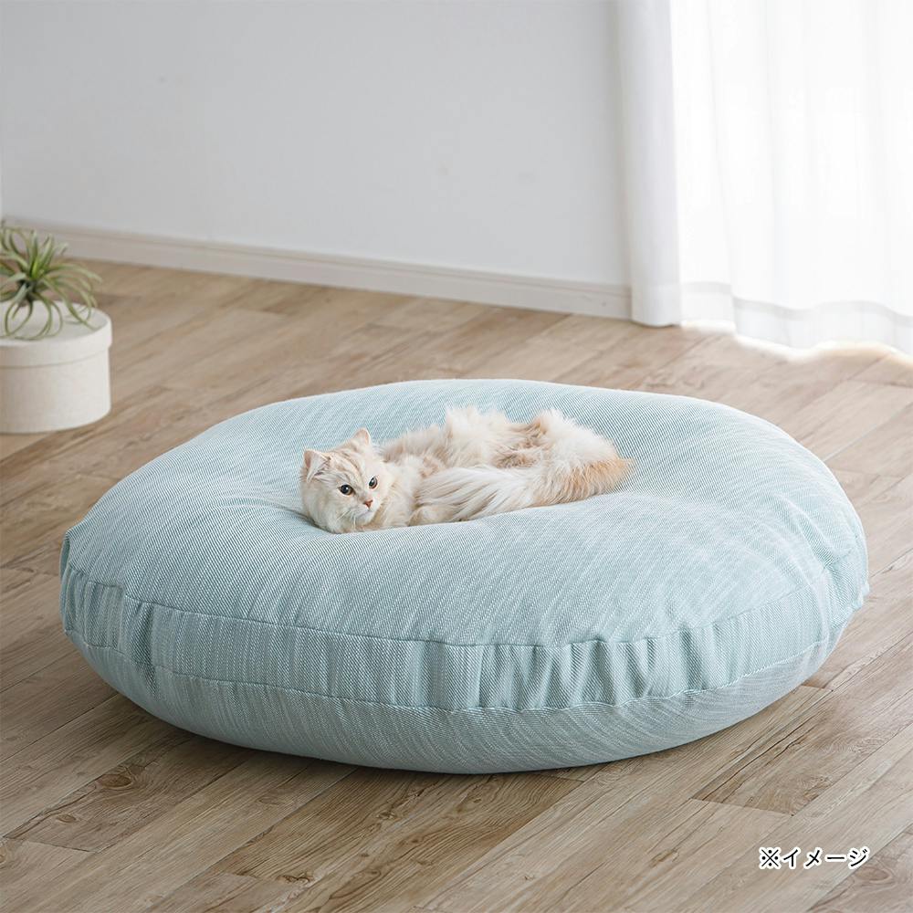 カバーが洗えるクラウドクッション ミント 幅120cm 円形 | クッション
