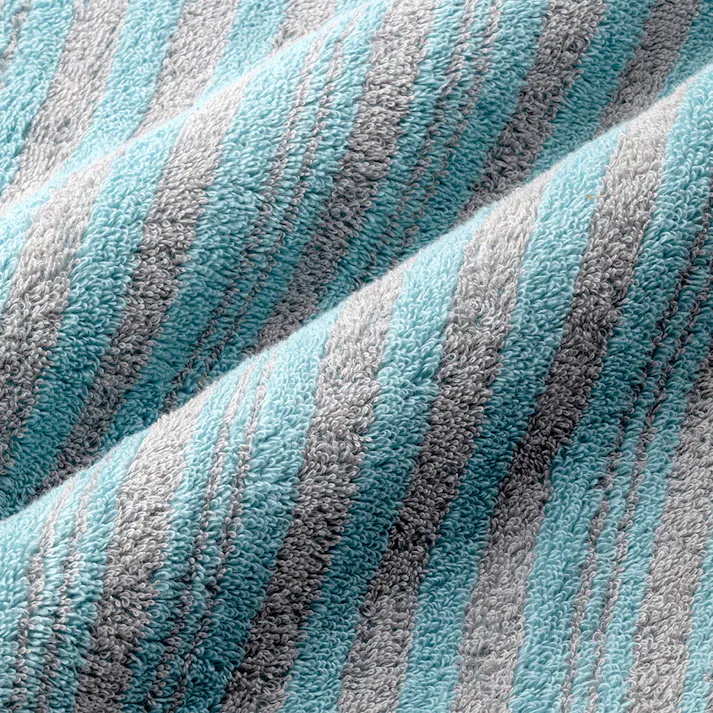 ふんわりやわらかフェイスタオル ストライプブルー