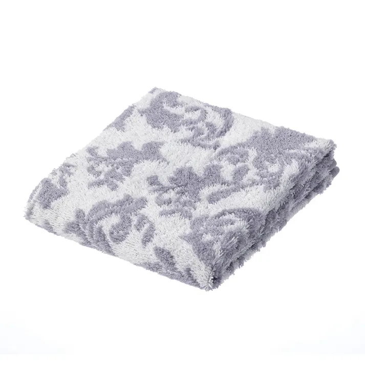 ふんわりやわらかフェイスタオル アラベスクパープル