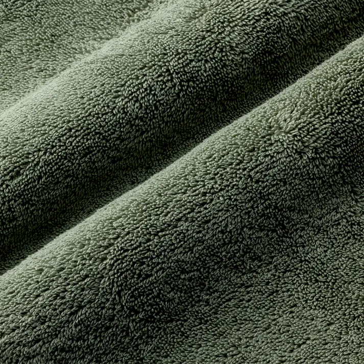 洗濯してもふんわり長持ちスリムバスタオル モスグリーン