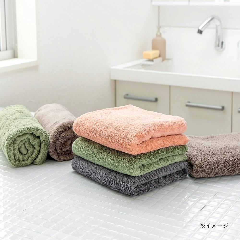 洗濯してもふんわり長持ちスリムバスタオル ブラウン | タオル