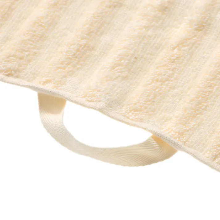 ふっくらドビーボーダー フェイスタオル アイボリー