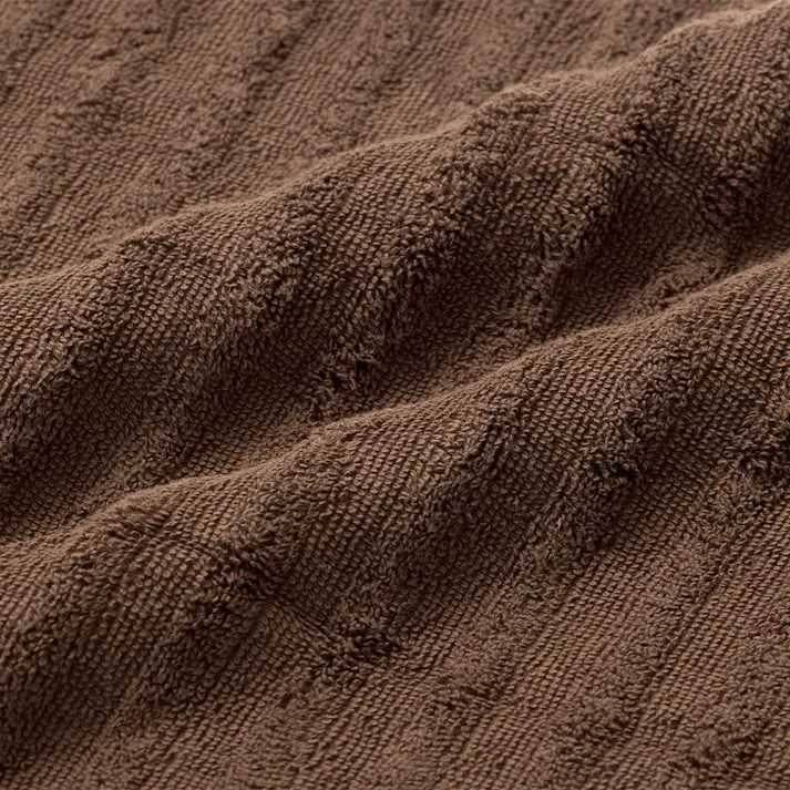 ふっくらドビーボーダー フェイスタオル ブラウン