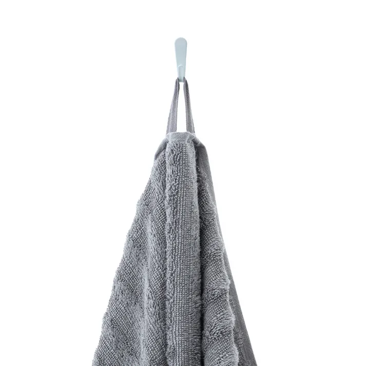 ふっくらドビーボーダー スリムバスタオル グレー