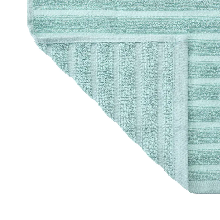 乾きやすいドビーボーダー スリムバスタオル ターコイズブルー