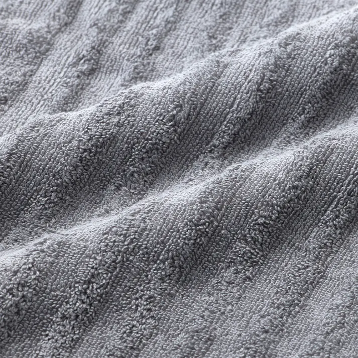 ふっくらドビーボーダー ビッグバスタオル グレー