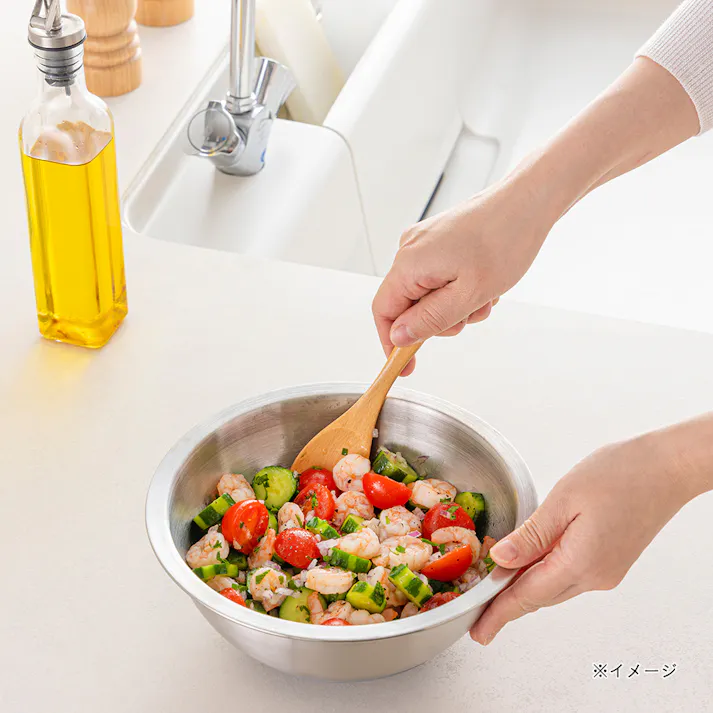 滑りにくいステンレスボウル 18cm 目盛付き