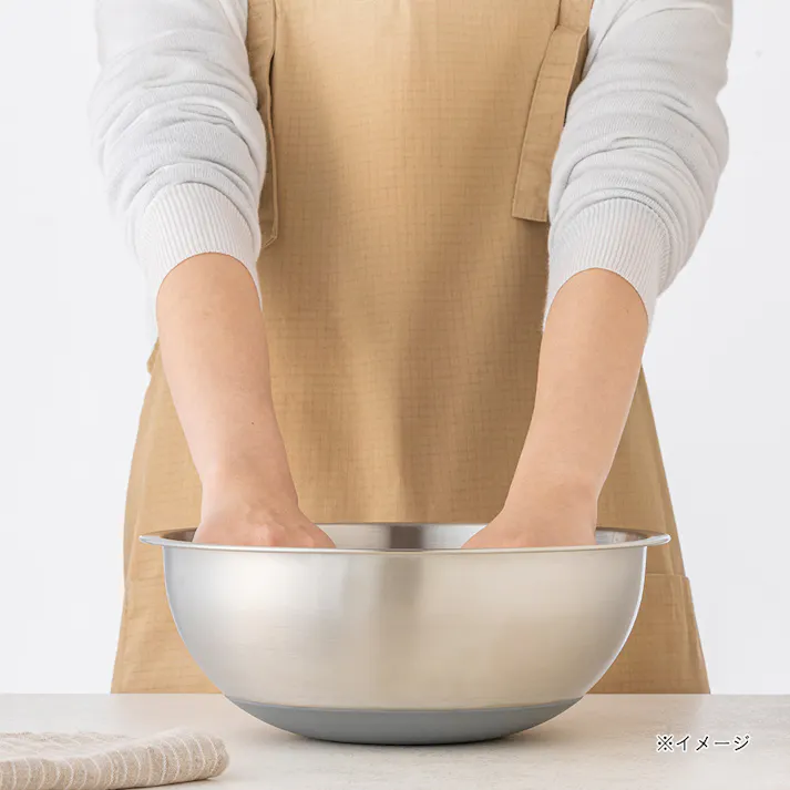 滑りにくいステンレスボウル 24cm 目盛付き