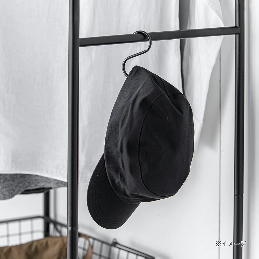 みか T33 チェスト上ハンガーラック ブラック | スチールラック・メタル製