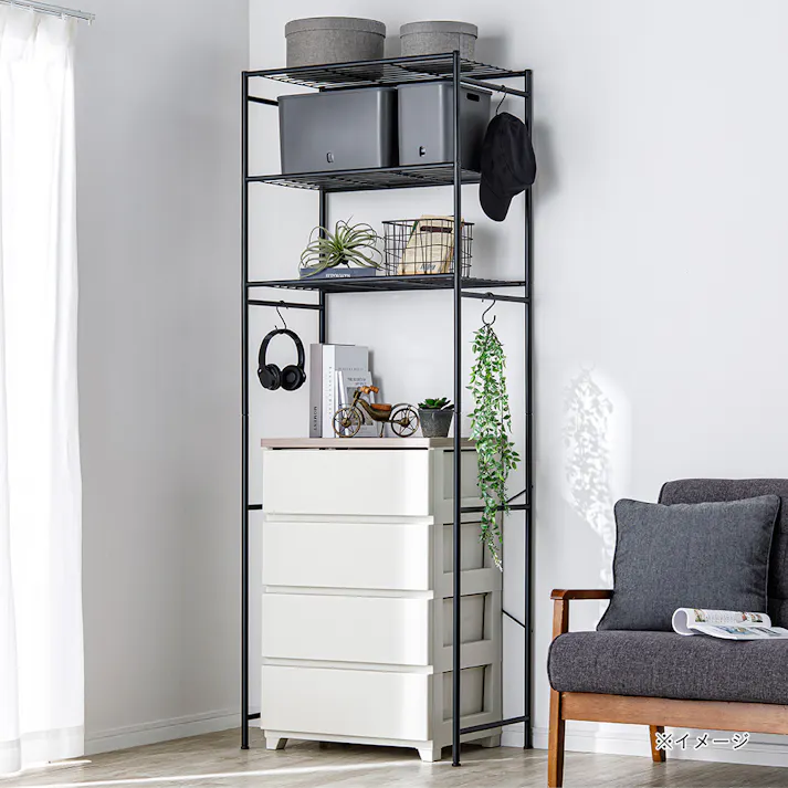 T37 チェスト上ラック ブラック