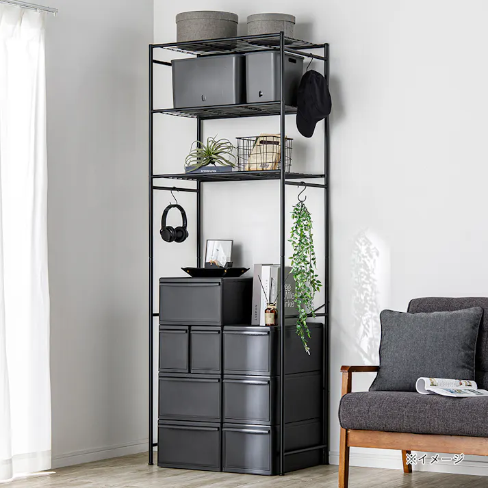 T37 チェスト上ラック ブラック