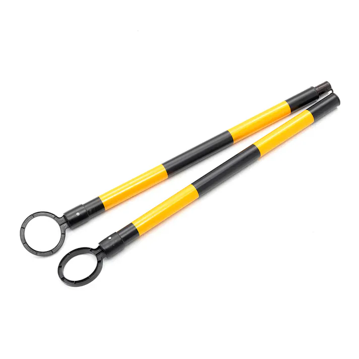 折りたたみ式反射付きコーンバー 黄/黒 1.35m